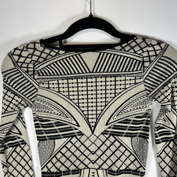 NWT Intimately Free People Mini Dress Size M/L Cream Black Print Stretch Boho - Picture 7 of 8